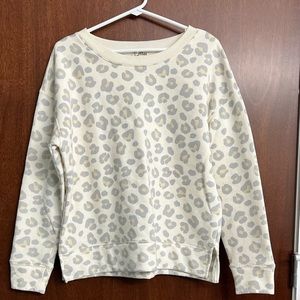 Dittos Animal Print Soft Cozy Fleece Crew Neck Sweatshirt Sweater Size Medium‎